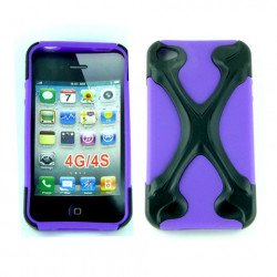 iPhone 4 4S X Case (Black-Purple)